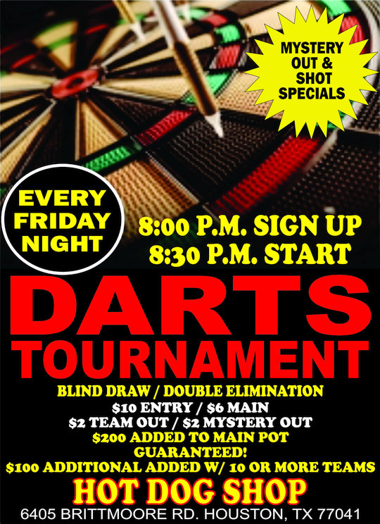 Darts Tournament Every Friday